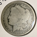 1893-O Morgan Silver Dollar, Well Circulated Key Date (20614)
