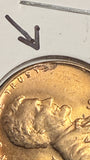 1956-D Lincoln Wheat Cent, Choice Uncirculated Red Jagged Clip (20675)