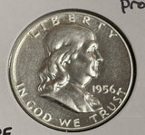 1956 Type 1 Franklin Half Dollar, Choice Cameo Proof (20689)