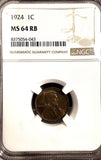 1924 Lincoln Wheat Cent, MS64RB, NGC  (20770)