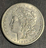 1887-S Morgan Silver Dollar, Choice AU, (20863)