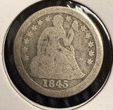 1845-O Seated Liberty Dime, Nicely Circulated. (20946)