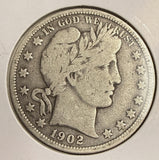 1902 Barber Half Dollar, VG. (20962)