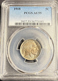 1918 Buffalo Nickel, AU55 PCGS. (21128)