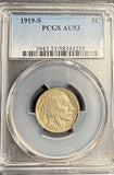 1919-S Buffalo Nickel, AU53 PCGS. (21150)