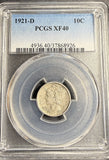 1921-D Mercury Head Dime, XF40. (21168)