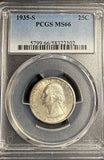 1935-S Washington Quarter, MS66 PCGS. (21170)