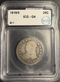 1818/5 Capped Bust Quarter, Good-4 ICG (21186)