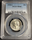 1938-S Washington Quarter, MS66 PCGS. (21206)