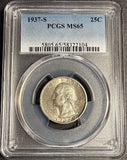1937-S Washington Quarter, MS65 PCGS. (21208)