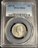 1937-D Washington Quarter, MS66 PCGS. (21210)
