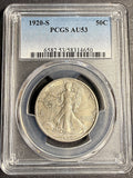 1920-S Walking Liberty Half Dollar, AU53 PCGS, (21216)