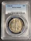 1936-D Walking Liberty Half Dollar, MS65 PCGS, (21226)