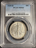 1939-D Walking Liberty Half Dollar, MS64 PCGS, (21234)