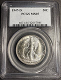 1947-D Walking Liberty Half Dollar, MS65 PCGS, (21238)