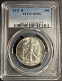 1947-D Walking Liberty Half Dollar, MS65 PCGS, (21240)