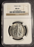 1944-D Walking Liberty Half Dollar, MS65 NGC, (21242)