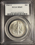 1941-S Walking Liberty Half Dollar, MS65 PCGS, (21244)