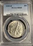 1939-D Walking Liberty Half Dollar, MS66 PCGS, (21252)