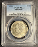 1936 Bridgeport Commemorative Half Dollar, MS66 PCGS (21260)