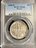 1938-D Oregon Commemorative Half Dollar, MS66 PCGS (21266)