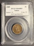 1909-P Indian Head Cent, MS64RD PCGS, (21280)