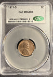 1911-D Lincoln Wheat Cent, MS64RB CACG, (21296)