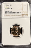 1955 Lincoln Wheat Cent, Proof 68 Red, NGC PF68RD (21308) Stock Photo
