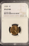 1938 Lincoln Wheat Cent, PF67RD NGC. (21316)