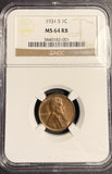 1931-S Lincoln Wheat Cent, MS64RB, NGC. (21318)