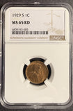 1929-S Lincoln Wheat Cent, MS65RD NGC. (21322)