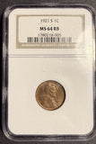 1921-S Lincoln Wheat Cent, MS64RB NGC . (21328)