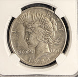 1921 Peace Silver Dollar, AU55 NGC (21365)