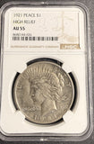 1921 Peace Silver Dollar, AU55 NGC (21365)