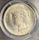1921 Peace Silver Dollar, MS63, PCGS (21373)