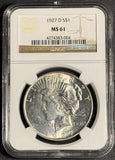 1927-D Peace Silver Dollar, MS61?, NGC (21400)