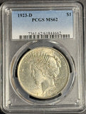 1923-D Peace Silver Dollar, MS62, PCGS (21412)