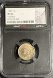 1863 Indian Head Cent, MS64 NGC VaultBox Black (21418)