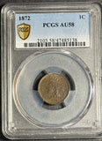 1872 Indian Head Cent,  AU58 PCGS GS (21414)