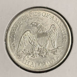 1861 Seated Liberty Half Dollar, Uncirculated Details. (21003)
