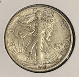 1916-D Walking Liberty Half Dollar, Choice AU+. (21460)