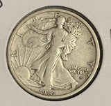 1916-D Walking Liberty Half Dollar, Nicely Circulated. (21462)