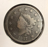1827 Large Cent, Nicely Circulated . (21489)