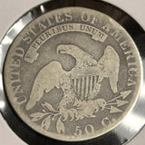1821 Capped Bust Half Dollar, Well Circulated. (21526)