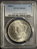 1882-S Morgan Silver Dollar, MS64 PCGS, White . (21588)