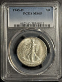 1945-D Walking Liberty Half Dollar, MS65 PCGS. (21590)