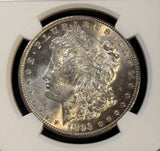 1893 Morgan Silver Dollar, MS61 NGC. (21664)