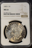 1893 Morgan Silver Dollar, MS61 NGC. (21664)