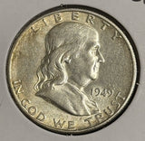 1949-S Franklin Half Dollar, Choice AU, (21740)