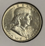 1951-D Franklin Half Dollar, Nice Unc, (21748)